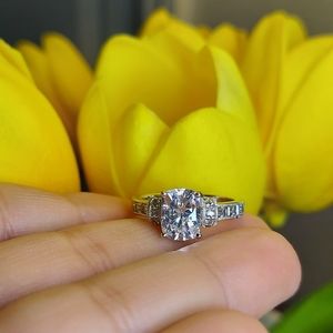100 Facet Elongated Cushion Cut Diamonique Ring